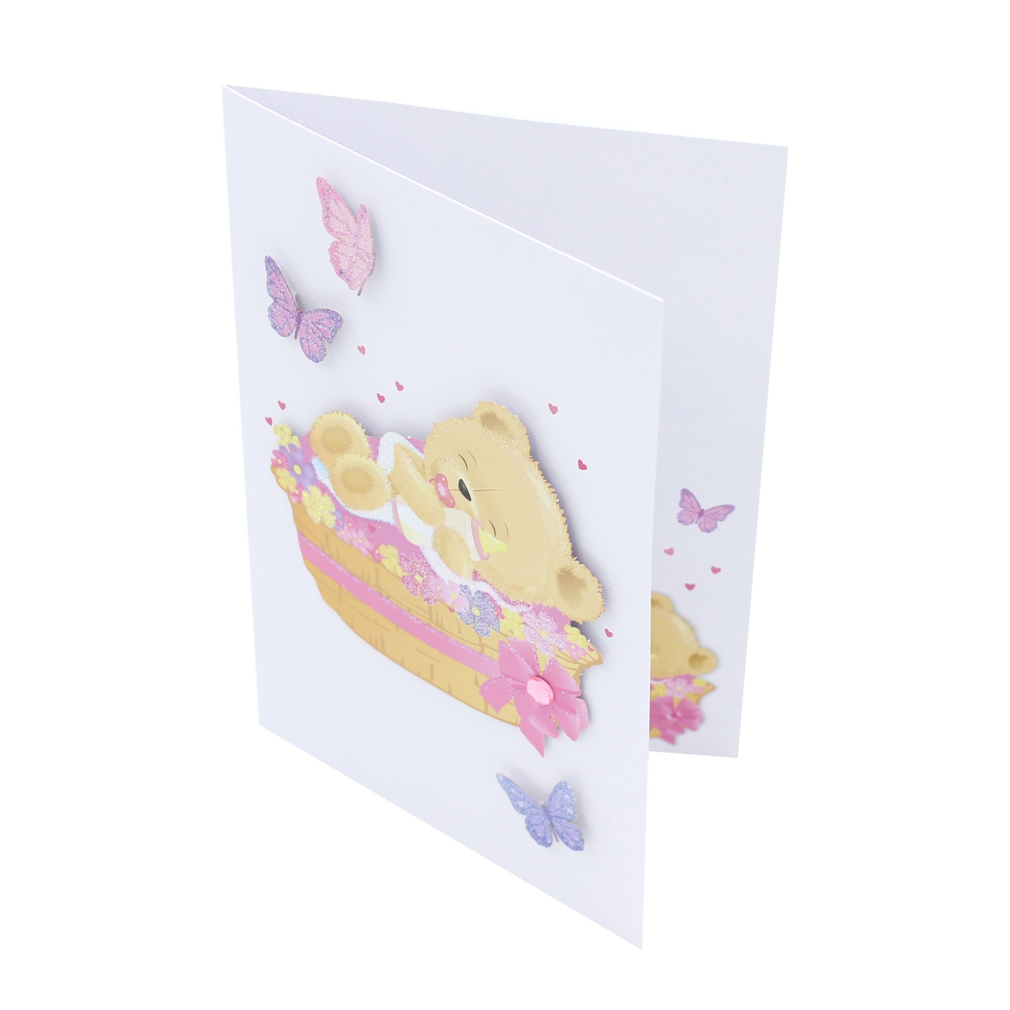 Felicitare Premium handmade Baby Girl Bear