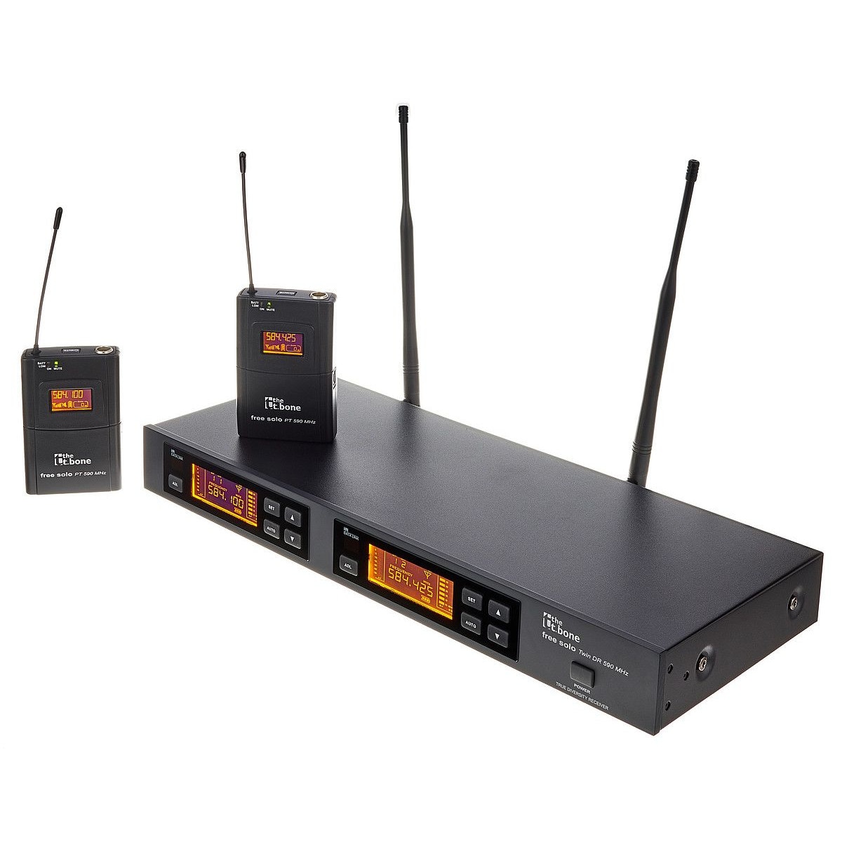 Sistem Wireless the t.bone Free Solo Twin cu 2 Transmitatoare de buzunar