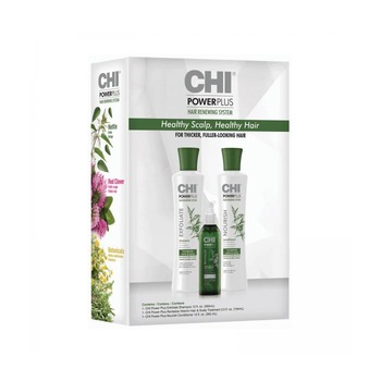Set pentru par si scalp Chi Power Plus Hair Renewing System: 1 x Tratament de par 104ml, 1 x Sampon 355ml, 1 x Balsam 355ml Set pentru par si scalp Chi Power Plus Hair Renewing System: 1 x Tratament de par 104ml, 1 x Sampon 355ml, 1 x Balsam 355ml