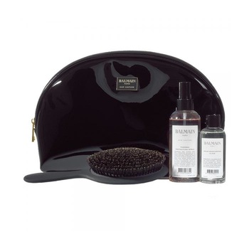 Set pentru par Balmain Professionnel Black Leather Pouch Limited Edition 1 x Spray Thermal 200ml, 1 x Ulei Argan 100ml, 1 x Perie pentru par, 1 x Geanta de cosmetice Set pentru par Balmain Professionnel Black Leather Pouch Limited Edition 1 x Spray Thermal 200ml, 1 x Ulei Argan 100ml, 1 x Perie pentru par, 1 x Geanta de cosmetice