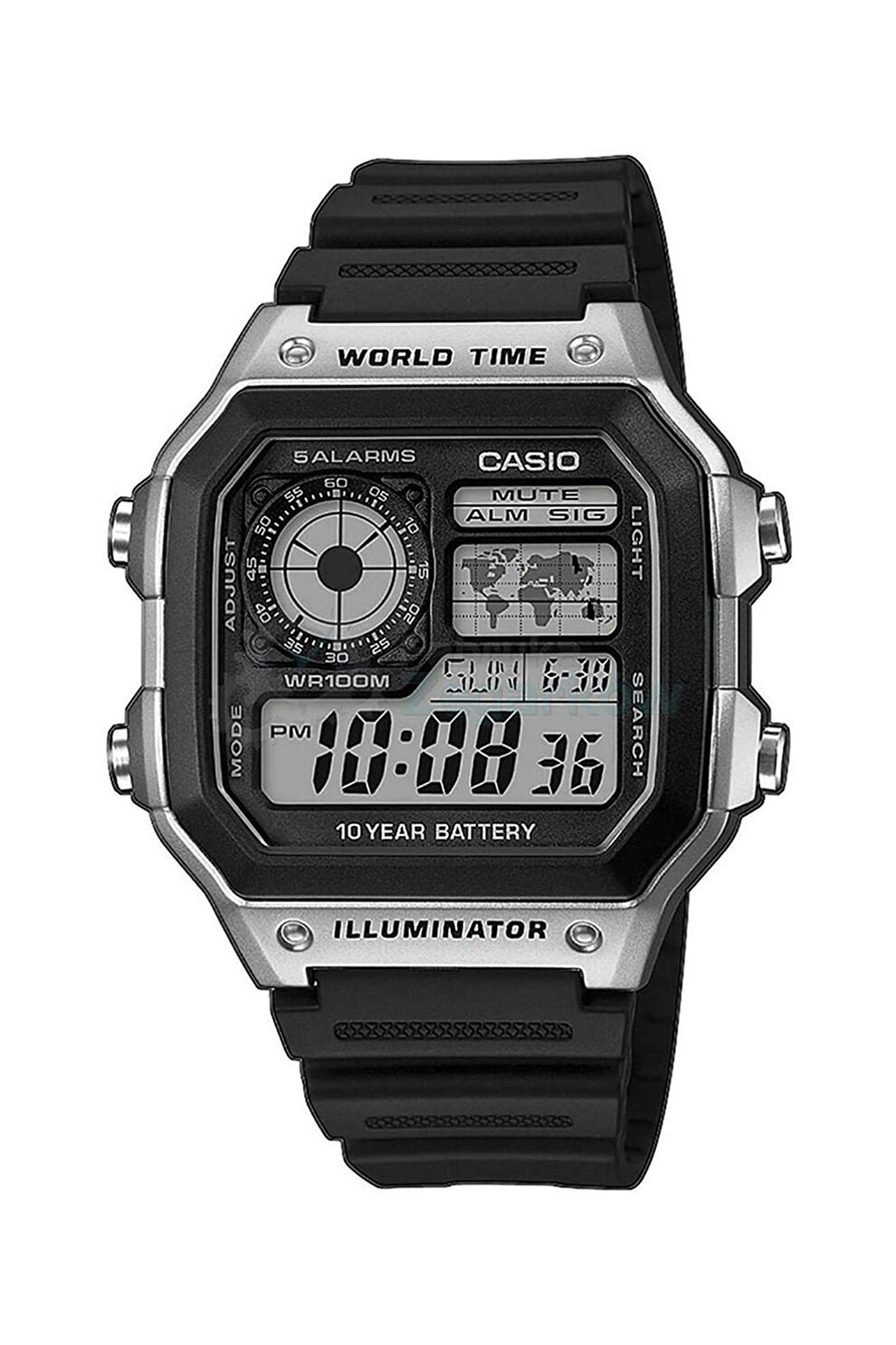 Casio, Ceas digital cu o curea din plastic, Negru