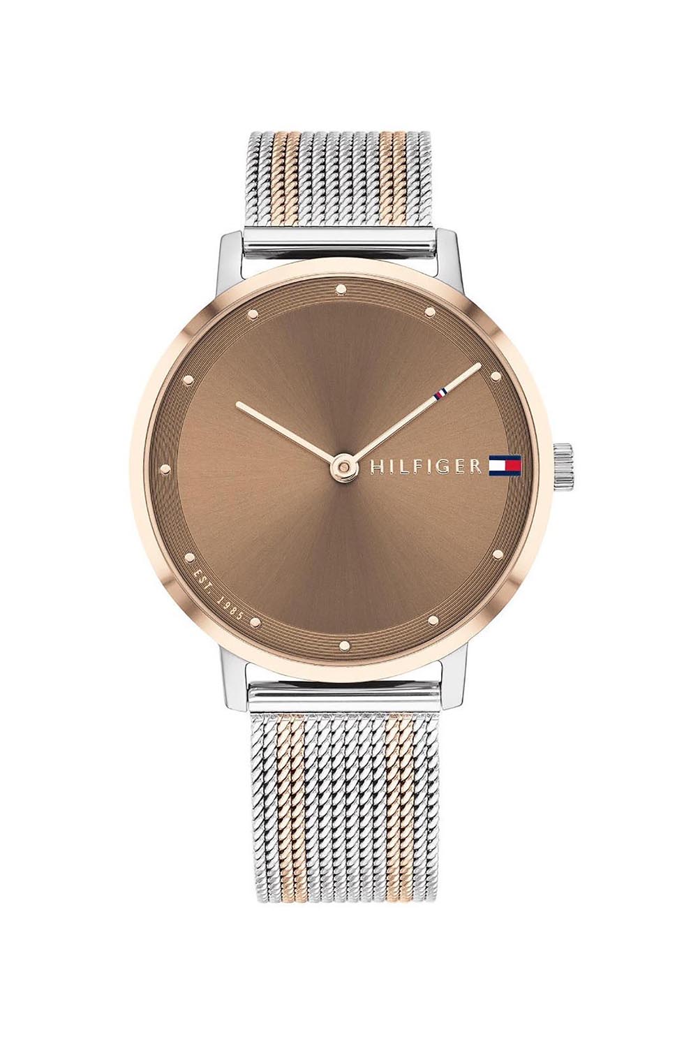 Tommy Hilfiger, Ceas quartz de otel inoxidabil, Argintiu/Auriu rose