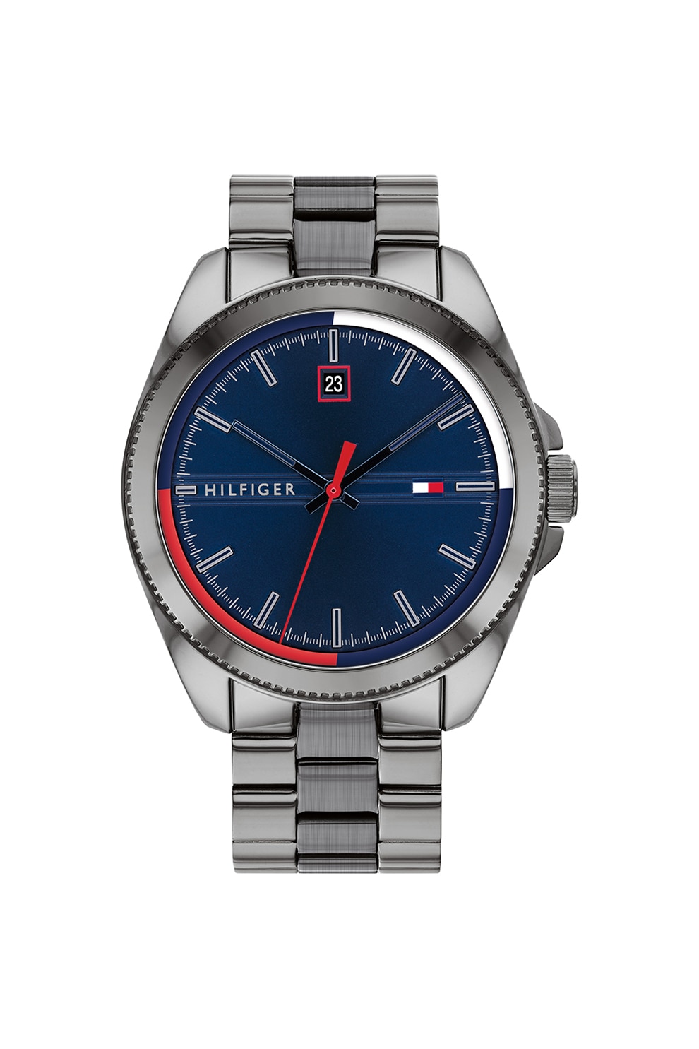Tommy Hilfiger, Ceas din otel inoxidabil, Argintiu inchis
