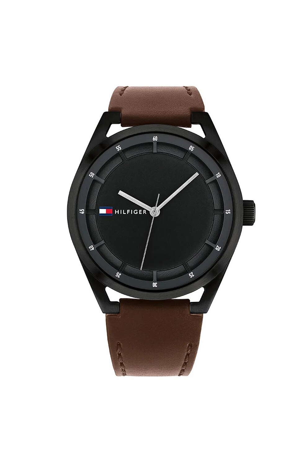 Tommy Hilfiger, Ceas quartz cu o curea din piele, Maro/Negru