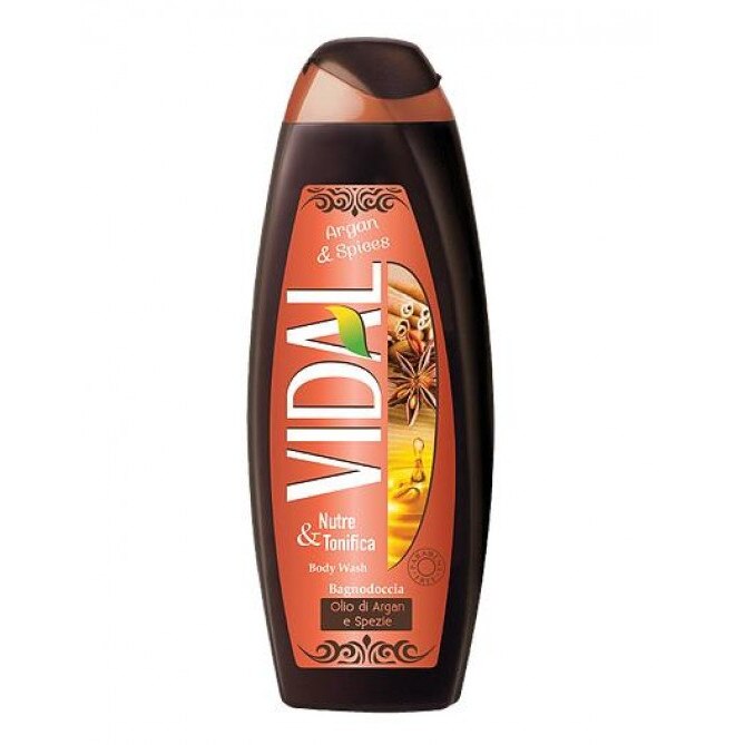 Gel de dus Vidal Ulei de Argan, Scortisoara, Cardamom, Nucsoara, 500ml