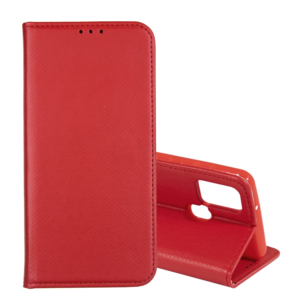 Husa Carte Smart cu Inchidere Magnetica pentru Samsung Galaxy A21s, Rosu