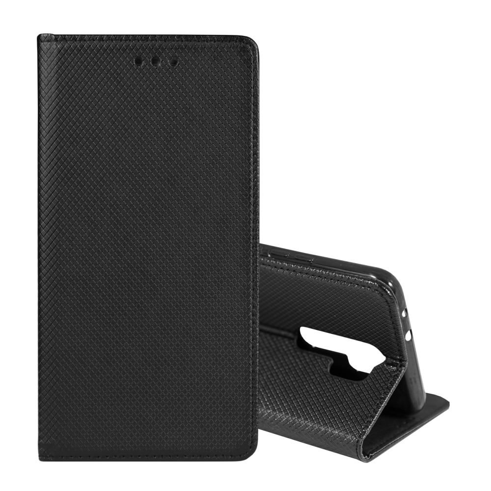 Husa Carte Smart cu Inchidere Magnetica pentru Xiaomi Redmi 9, Negru