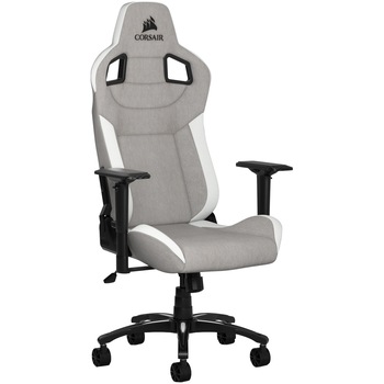 Scaun Gaming Corsair T3 Rush, Textil, Gray/White Scaun Gaming Corsair T3 Rush, Textil, Gray/White