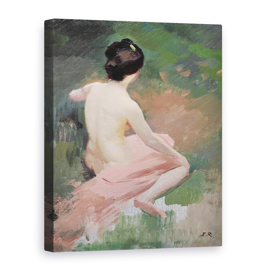 Tablou canvas - Jules Ernest Renoux - Femeie Nud asezat vazut din spate, 60 x 80 cm