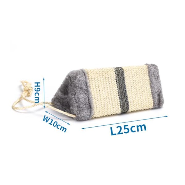 Сизал All4pet Shop, За котки, Триъгълник, Сив, 25 х 10 х 9 см