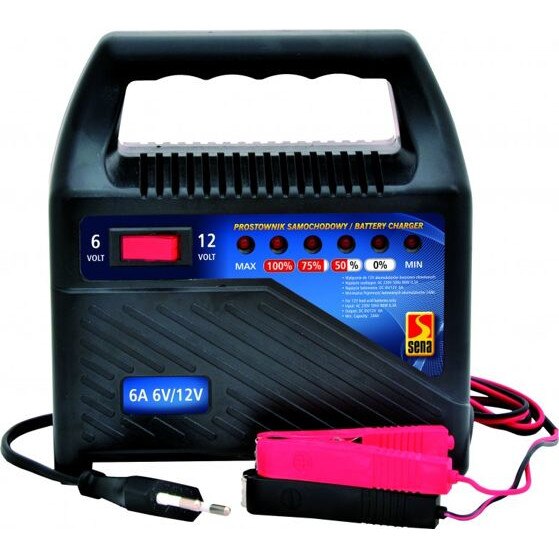 Redresor 6A, 6V / 12V + LED cu comutator Sena