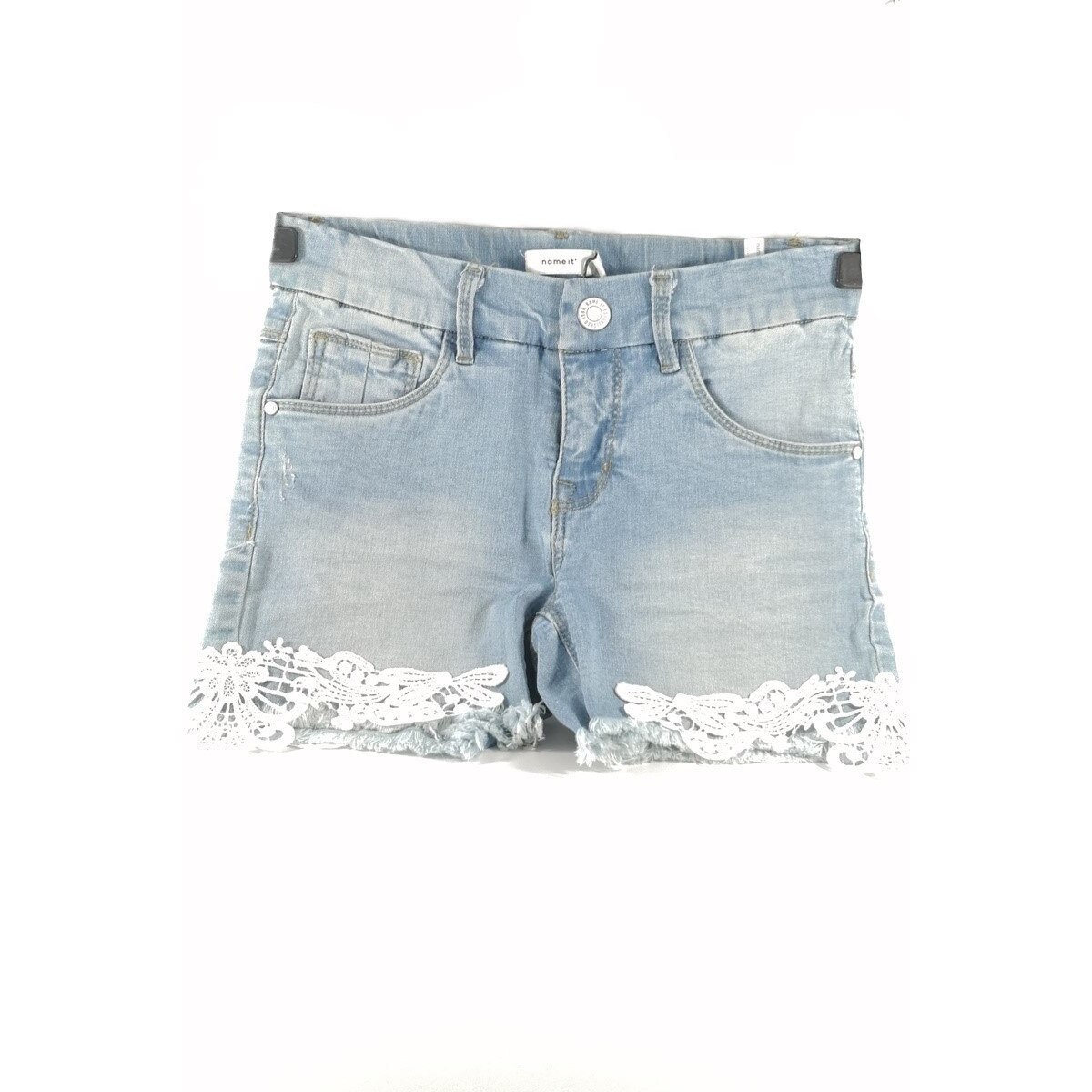 Pantaloni scurti denim de fata, Bleu, Name it, Marimea 128 EU