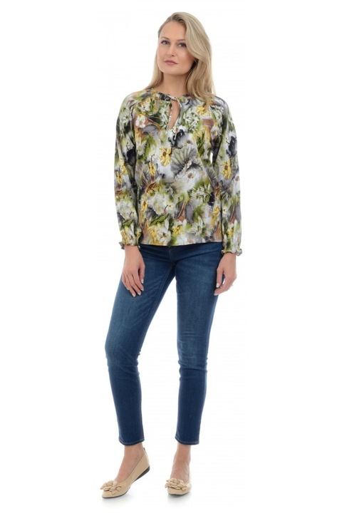 Bluza Dama Verde si Imprimeu cu Flori , M