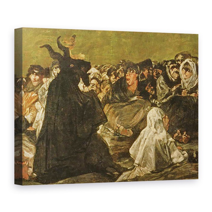Tablou canvas - Francisco Jose de Goya y Lucientes - Sabatul vrajitoarelor sau Marele He-Capra una dintre Picturile negre, 60 x 80 cm