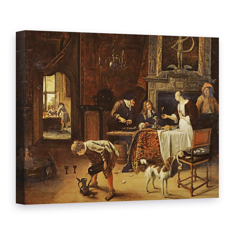 Tablou canvas - Jan Havicksz Steen - Usurel Vino, usor du-te, 75 x 100 cm
