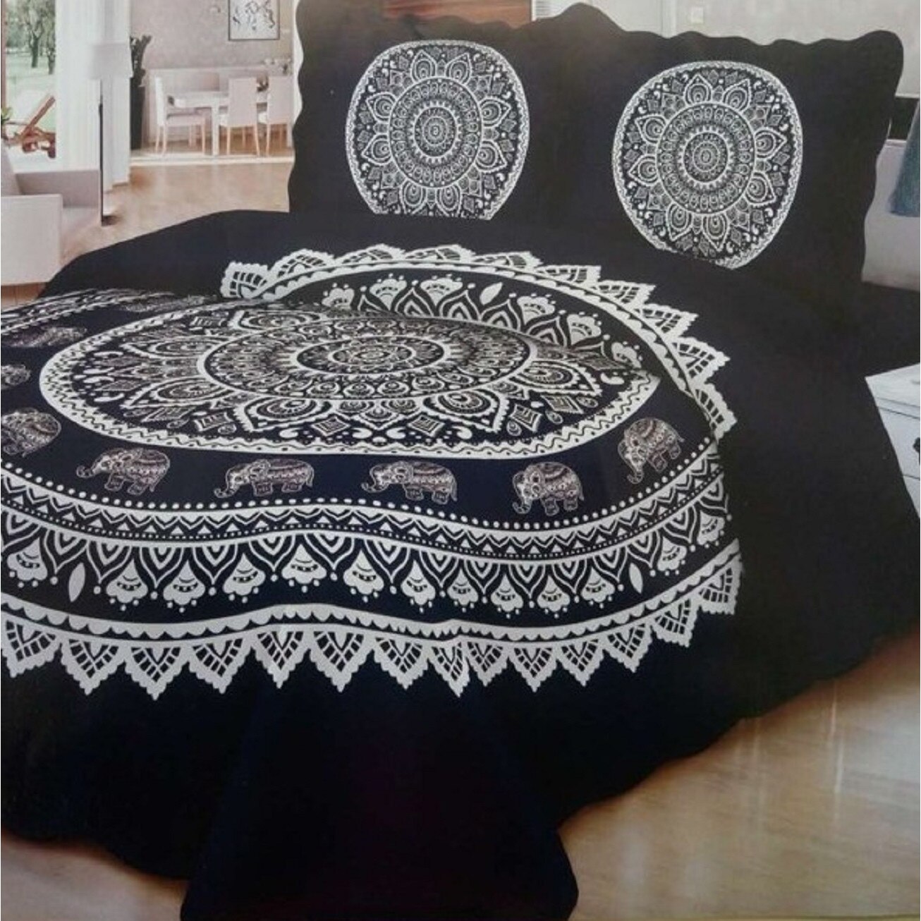 Set Cuvertura de pat dubla matlasata +2 fete de perna pentru 2 persoane, bumbac Vika967