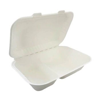 Set 125 Caserole Biodegradabile, 230x155x81 mm, Trestie de Zahar, Dublu Compartimentate Set 125 Caserole Biodegradabile, 230x155x81 mm, Trestie de Zahar, Dublu Compartimentate