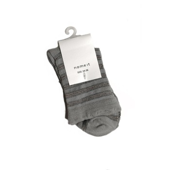 Sosete scurte gri, Name it, Marimea 34-36 Sosete scurte gri, Name it, Marimea 34-36
