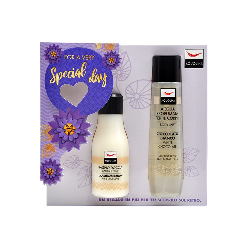 Set Gel de dus Aquolina White Chocolate 125ml + Apa de corp 150ml, Femei