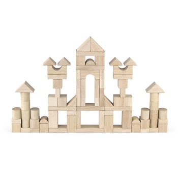 Set cuburi de construit Jumbo, 75 buc natur, 3.5 cm, Viga Set cuburi de construit Jumbo, 75 buc natur, 3.5 cm, Viga