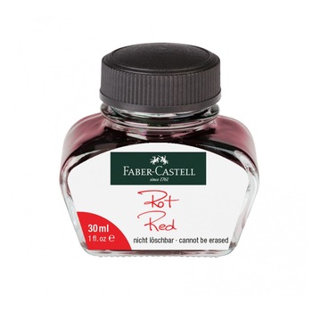 Calimara Cerneala Faber-Castell, Rosu, 30 ml Calimara Cerneala Faber-Castell, Rosu, 30 ml