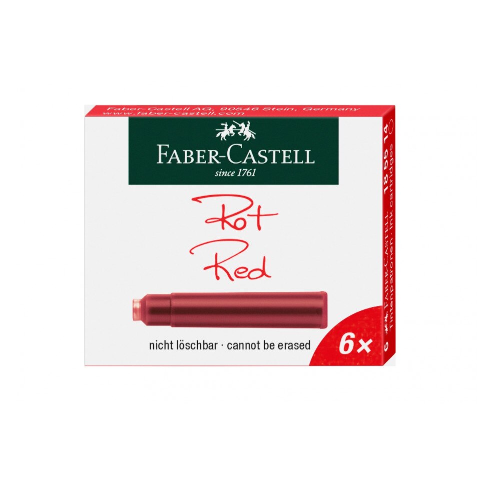 Cartuse Cerneala Mici Faber-Castell, Rosu, 6 Buc/Cutie
