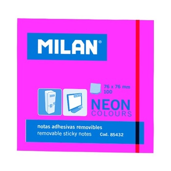 Bloc notes adeziv 76x76 Roz neon MILAN Bloc notes adeziv 76x76 Roz neon MILAN