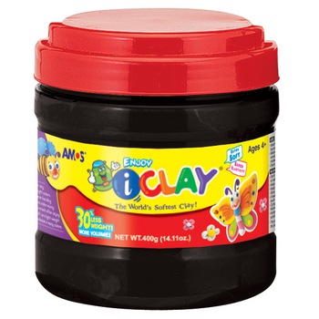 Plastilina iClay AMOS 400g/galetusa negru Plastilina iClay AMOS 400g/galetusa negru