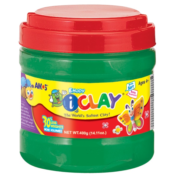 Plastilina iClay AMOS 400g/galetusa verde