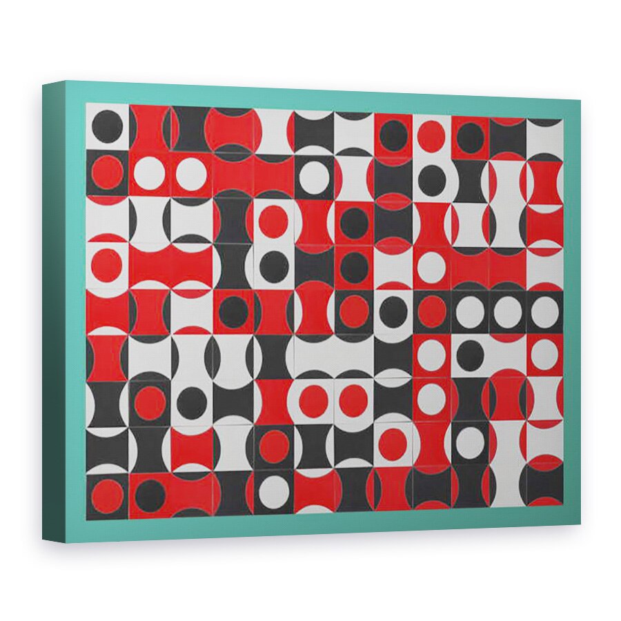 Tablou canvas - Peter McClure - NEGRU ALB & ROSU COMPOSIT, 60 x 80 cm