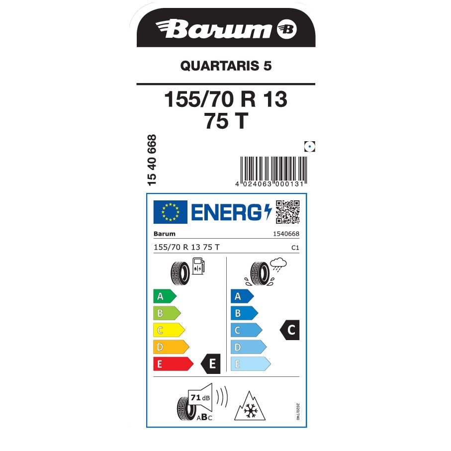 Pneumatico 4 Stagioni Barum Quartaris 5 - 155/80R13 79T - M+S E 3PMSF - Foto 7