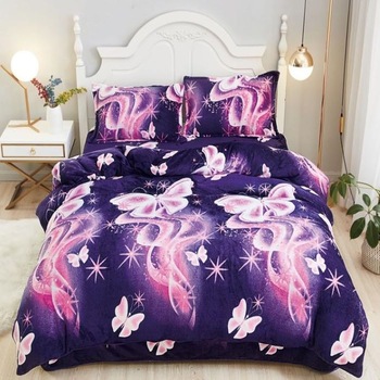 Set lenjerie de pat dublu, Cocolino, 4 piese, Casa de Vis, FC3 Set lenjerie de pat dublu, Cocolino, 4 piese, Casa de Vis, FC3