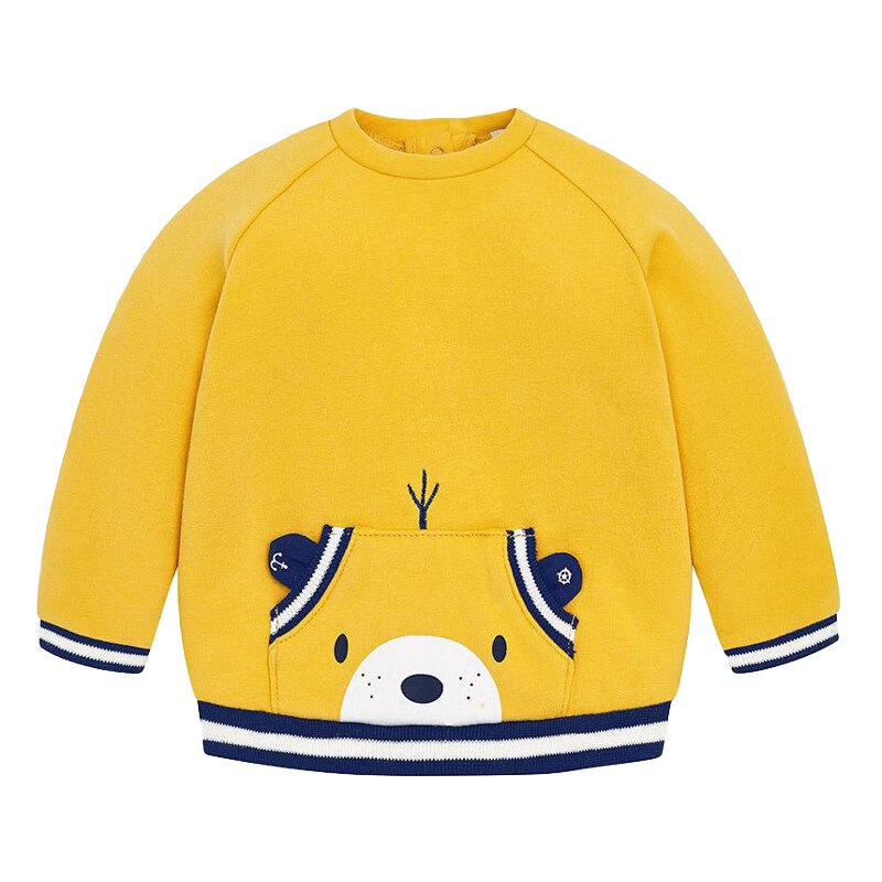 Hanorac, Mayoral, bebe baiat, 80 CM, Galben Mustar