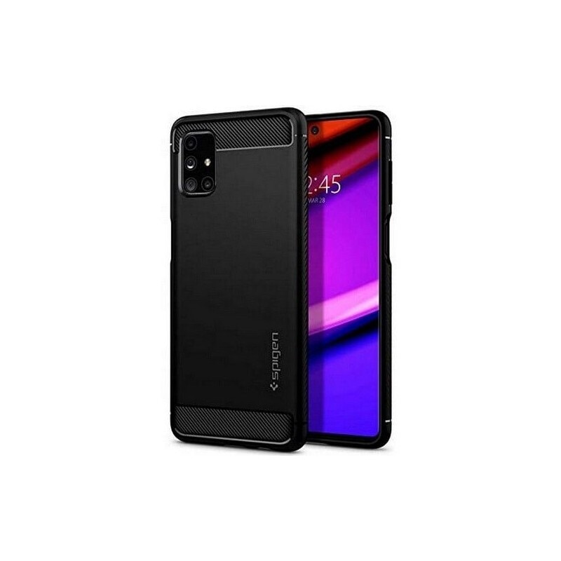 Husa Premium Originala Spigen Rugged Armor Samsung Galaxy M51, Negru Silicon