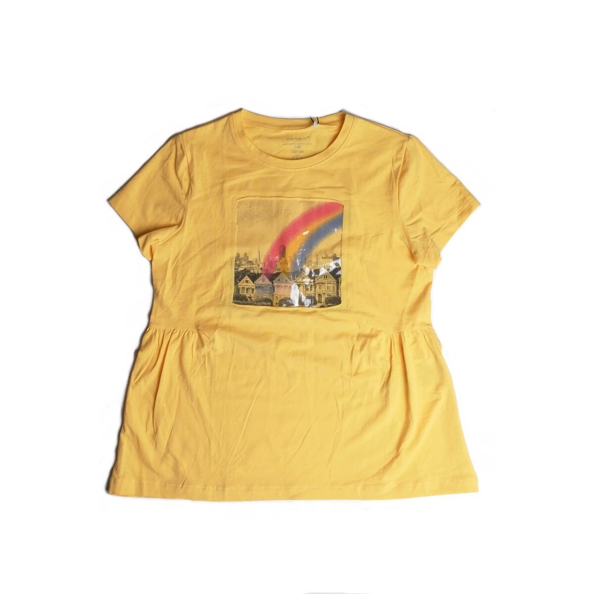 Tricou fete Sunshine, Galben, Name it, Marimea 122-128 EU