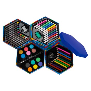 Set pentru colorat si pictat, 41 piese, in cutie cadou, pentru copii Set pentru colorat si pictat, 41 piese, in cutie cadou, pentru copii