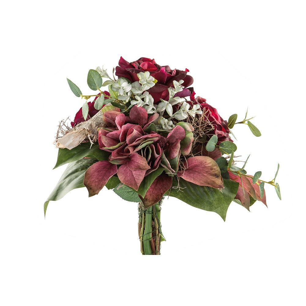 Buchet trandafiri LEAH, fibre sintetice, 35x30 cm