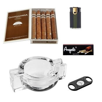 Set Gentelo RioBox 10 Trabucuri cubaneze Guantanamera, Scrumiera Crystal, bricheta duo flame pentru trabucuri, cutter premium, chibrituri Set Gentelo RioBox 10 Trabucuri cubaneze Guantanamera, Scrumiera Crystal, bricheta duo flame pentru trabucuri, cutter premium, chibrituri