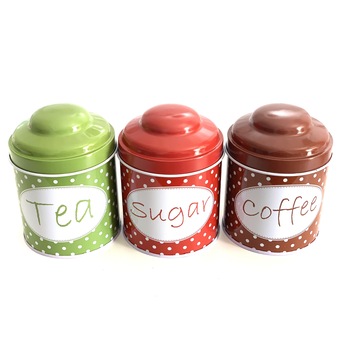 Set 3 borcane pentru cafea, zahar, ceai Set 3 borcane pentru cafea, zahar, ceai