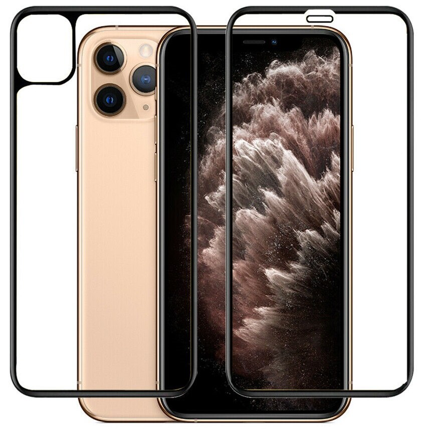 Folie sticla securizata fata / spate 5D Full Glue pentru iPhone 11 Pro, Negru