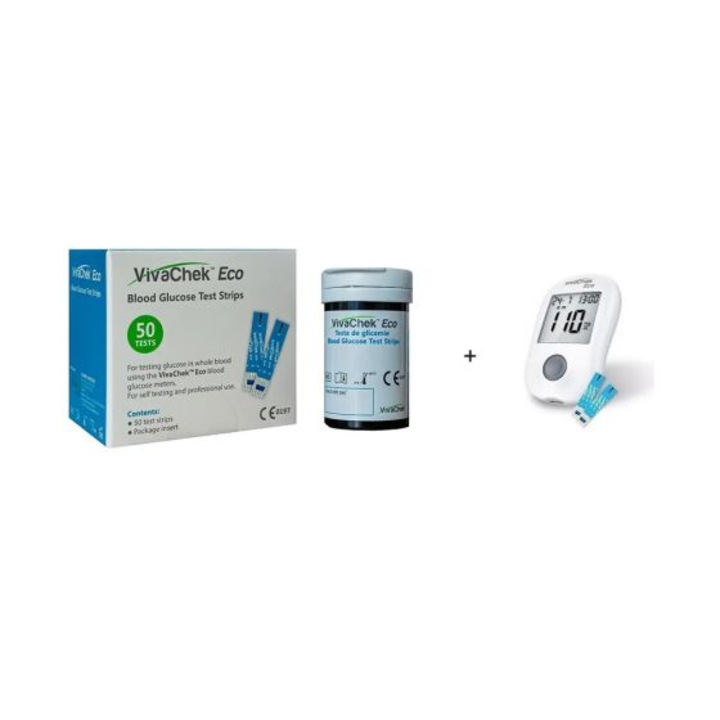 Pachet Glucometru VivaChek Eco + 50 Teste VivaChek Eco