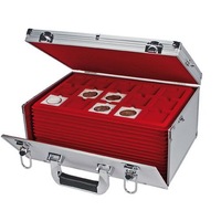 Valiza din aluminiu, Gigant, pentru peste 500 monede, 350x245x165 mm.