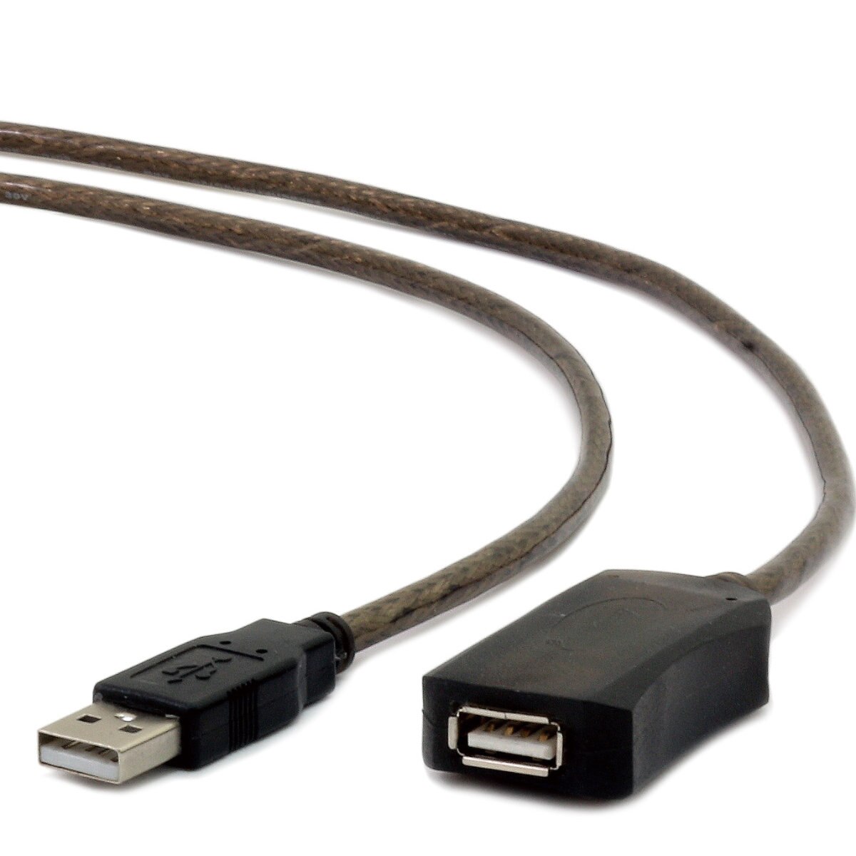 Cablu prelungitor activ USB 2.0, lungime 10 m, Cablexpert, conectori USB A tata la USB A mama, negru