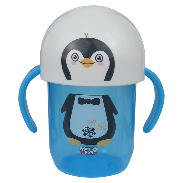 Primii Pasi Csésze, fogantyúkkal és szivárgásgátló csőrrel, pingvin
