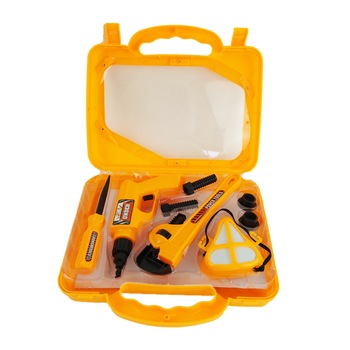 Set de joaca cu trusa si unelete, 8 piese, portocaliu/negru Set de joaca cu trusa si unelete, 8 piese, portocaliu/negru