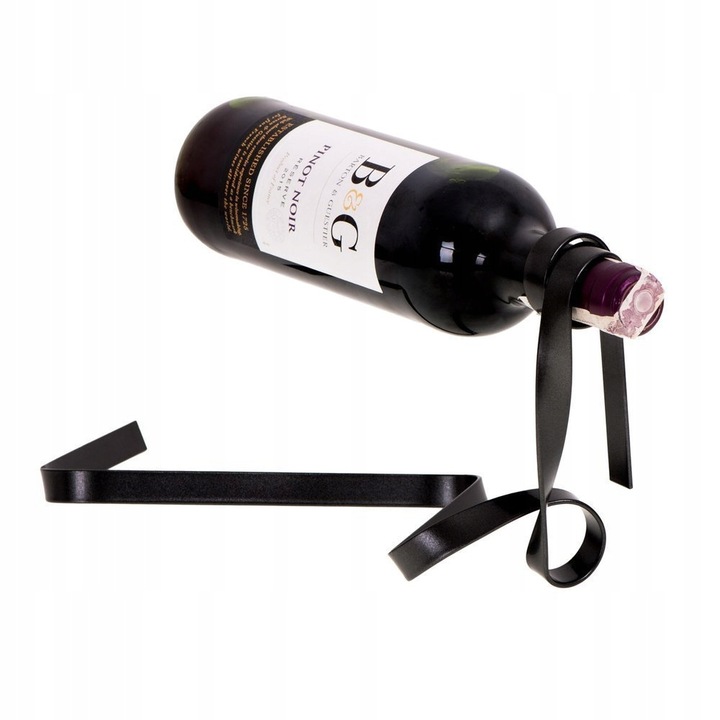 Raft De Vin, Constructie Metalica, Potrivit Pentru Majoritatea Sticlelor, Cutie Cadou, Disponibil Si In Rosu, 32.5 x 16.5 x 13.5 cm, Negru