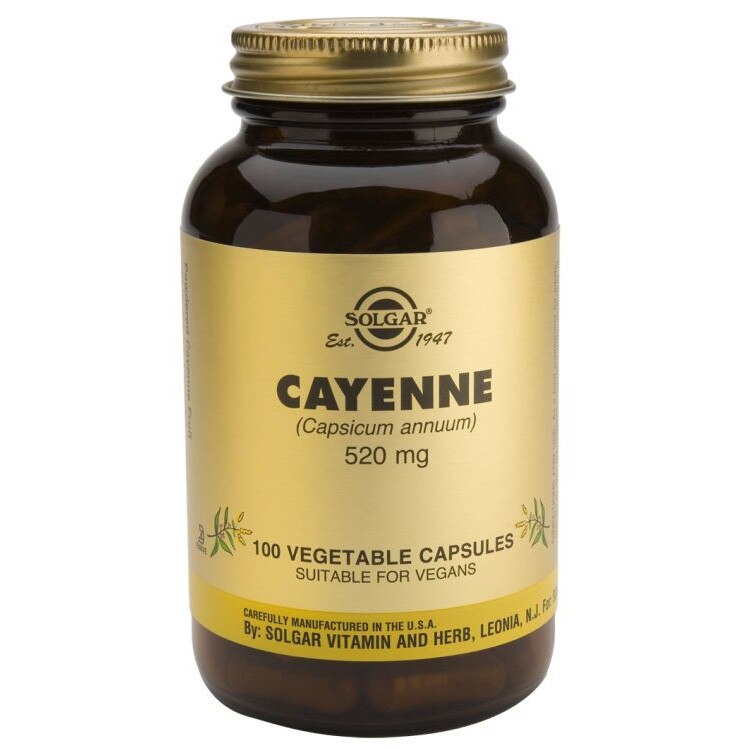 Supliment alimentar Cayenne 520mg, 100 caps, SOLGAR