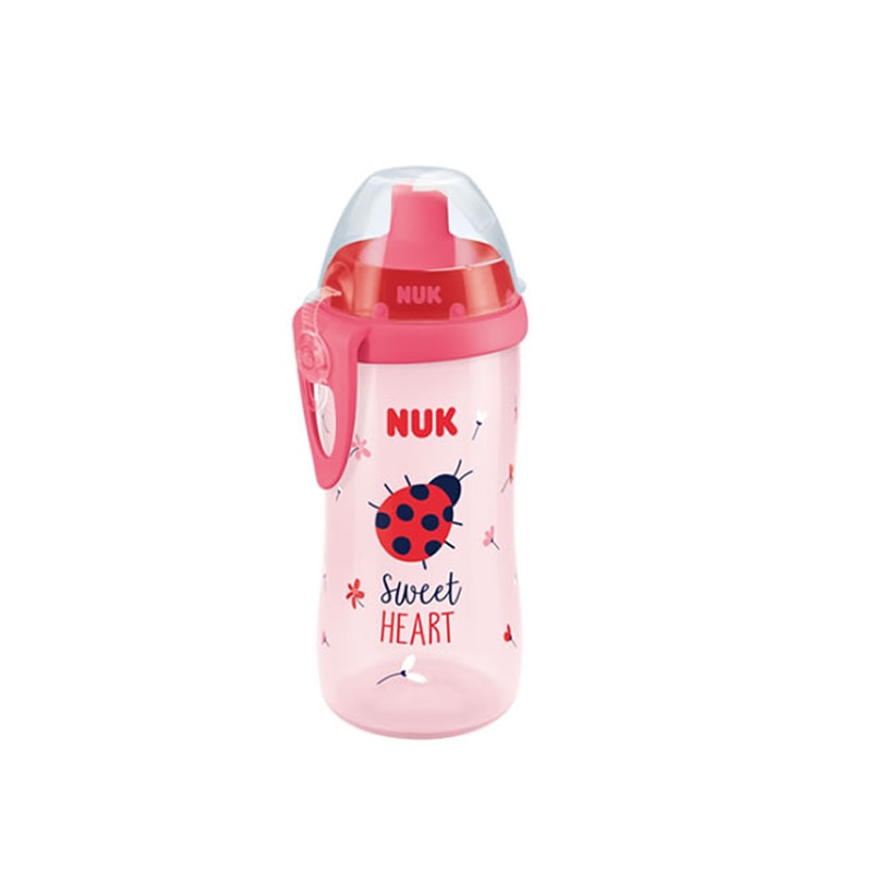 Biberon cu pai 300 ml 12+ luni Nuk First Choice Flexi Cup 255410RZ, Roz 12+ luni