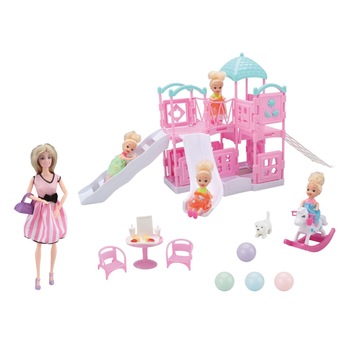 Set papusi, Zola®,5 figurine, loc de joaca Set papusi, Zola®,5 figurine, loc de joaca