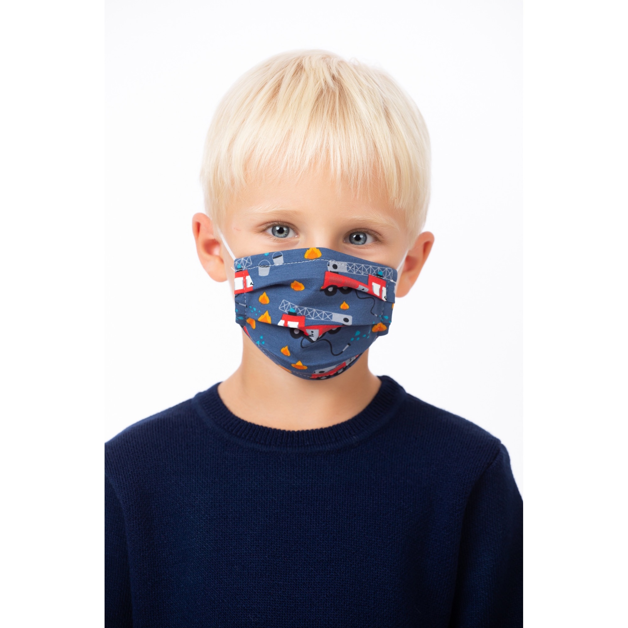 Masca de fata BE YOU, bleumarin, model pompieri, pentru copii, 1 buc